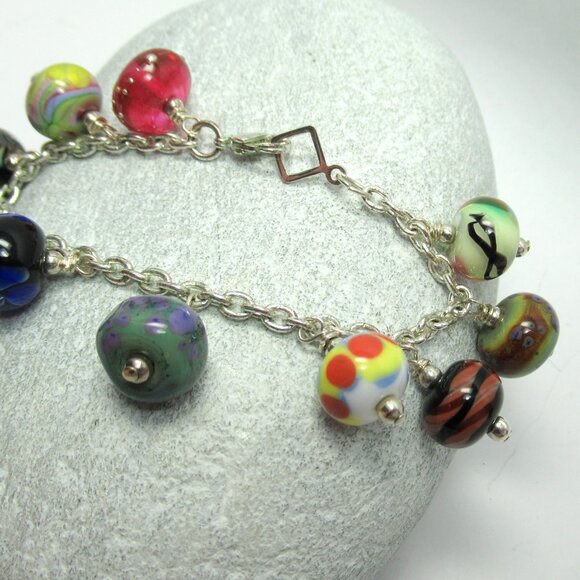 Lampwork Orphan bead bracelet - Picture 2 of 12